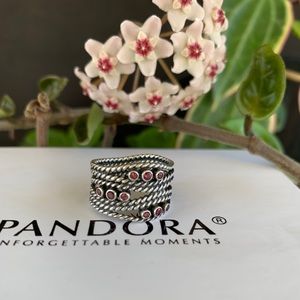 Pandora Hidden Romance Rhodolite ring size 54/7